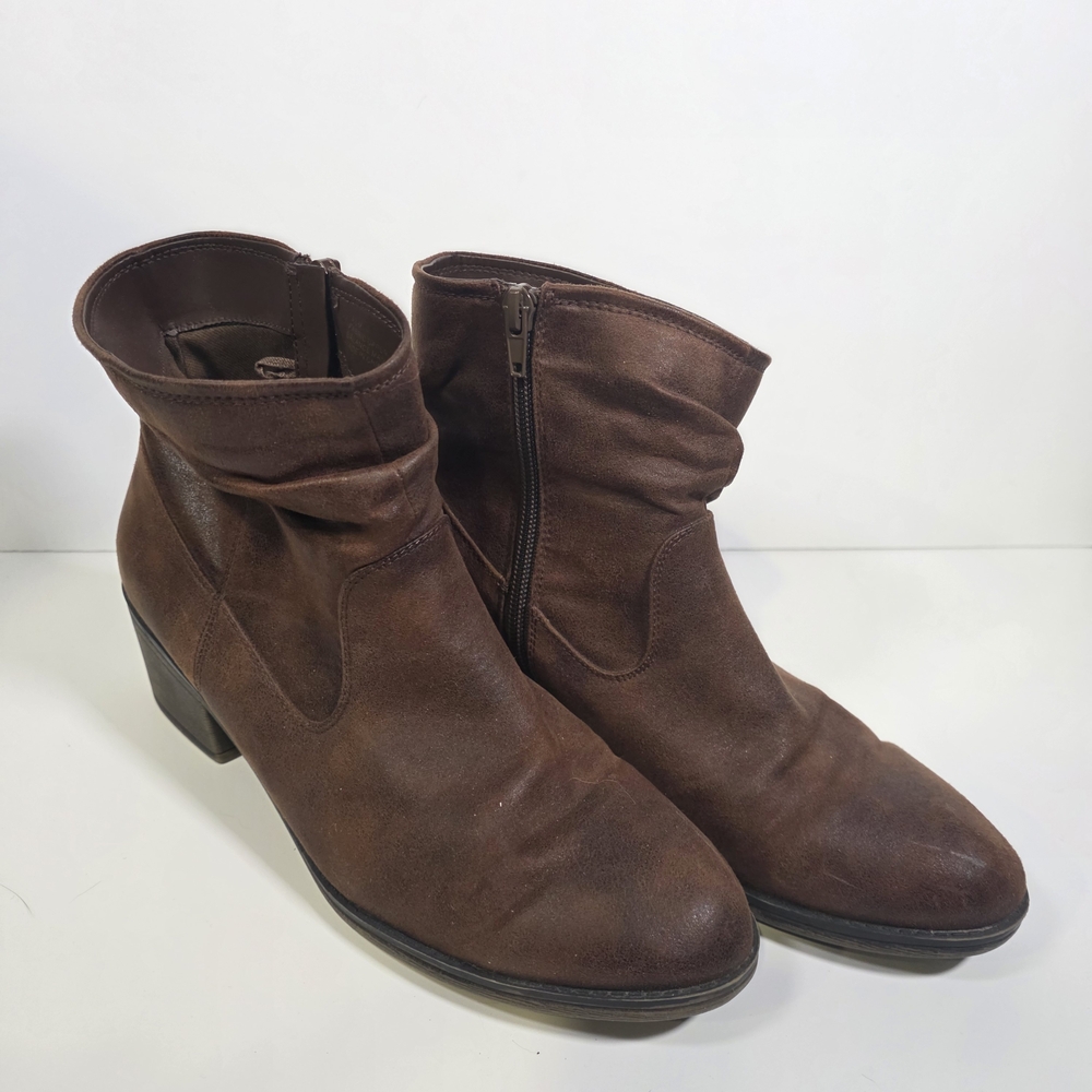 Unbranded Womens Brown Leather Ankle Boots Size 9.5